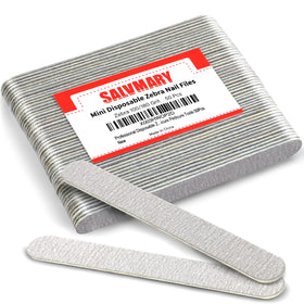 SALVMARY front pack view showing 50 disposable zebra nail files for easy storage and use