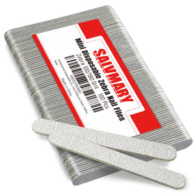 SALVMARY front packaging displaying 100 zebra emery boards and easy storage benefit