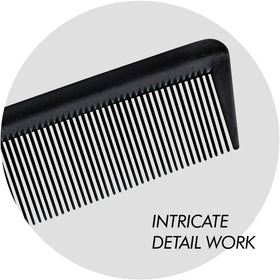 Sam Villa close-up of comb teeth texture showing seamless silicone for smooth combing