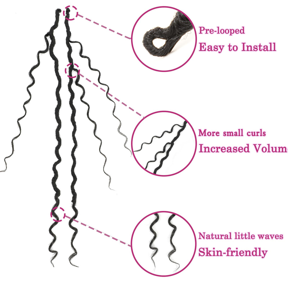 SAMBRAID detail of curly ends highlighting natural movement benefit