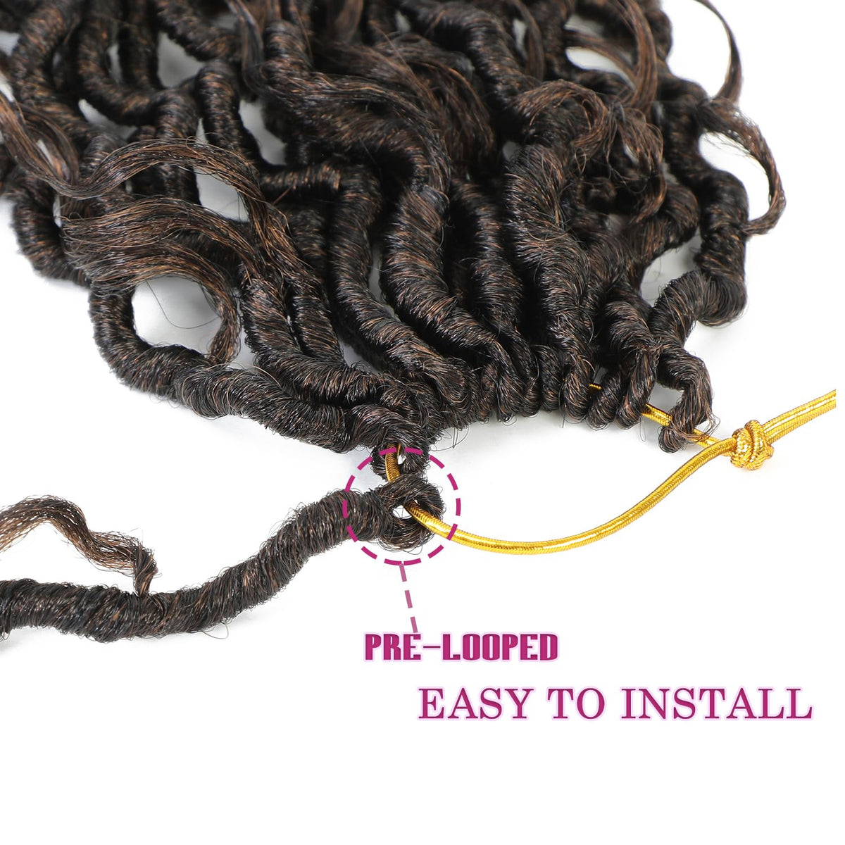 SAMBRAID installed goddess locs on model demonstrating full coverage