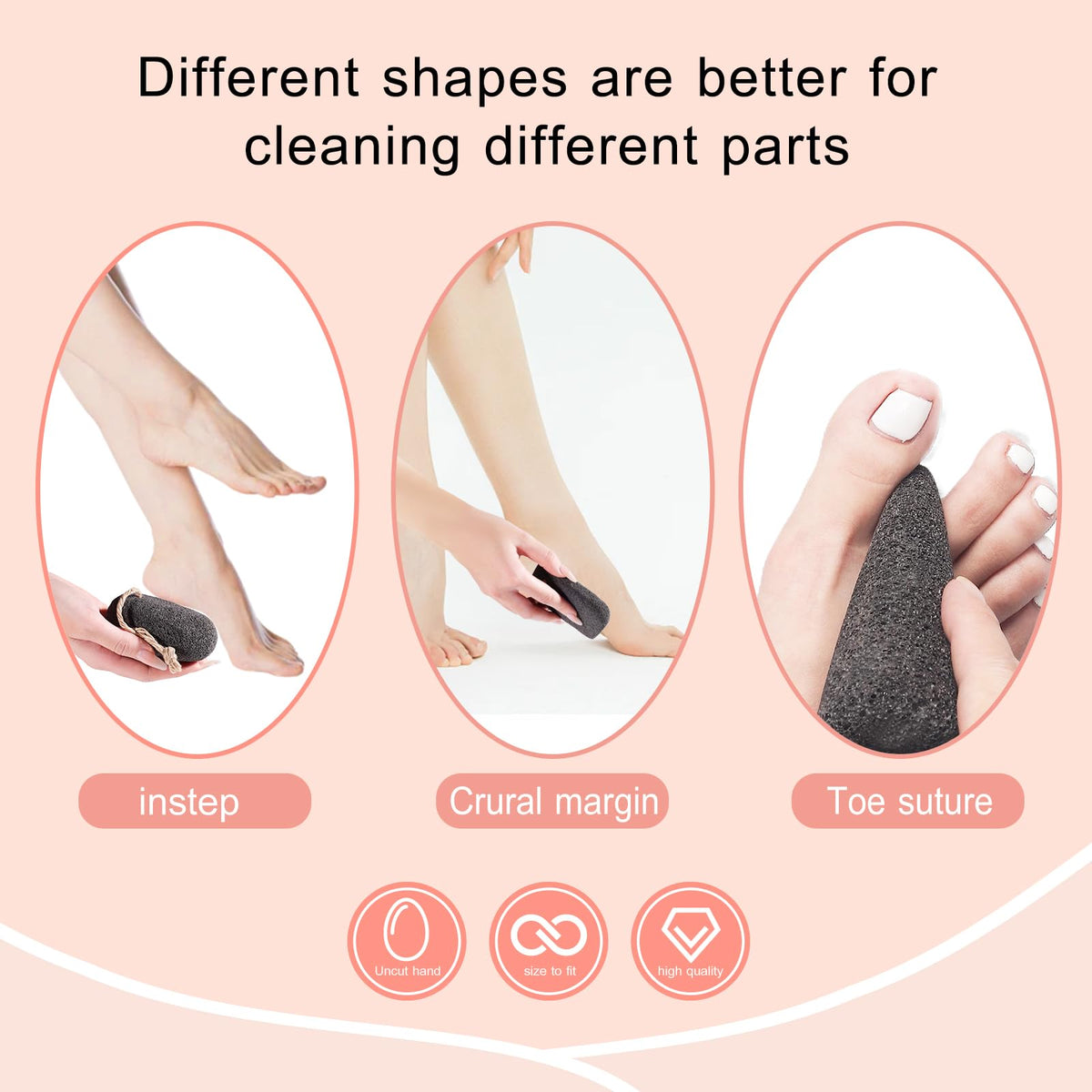 SAMEBUTECO cone-shaped pumice detail reaching toe seams for precise callus targeting