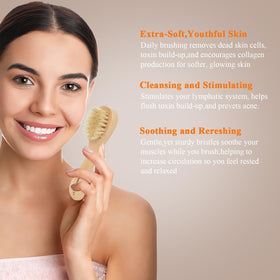 SAMEBUTECO facial brush with handle illustrating gentle face cleansing and control