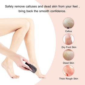 SAMEBUTECO oval pumice on sole demonstrating broad coverage and callus removal