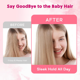 Samnyte before and after hairline showing reduced baby hairs and shine
