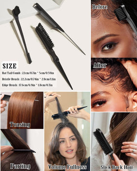 Samnyte bristle brush texture smoothing hair for even glossy finish
