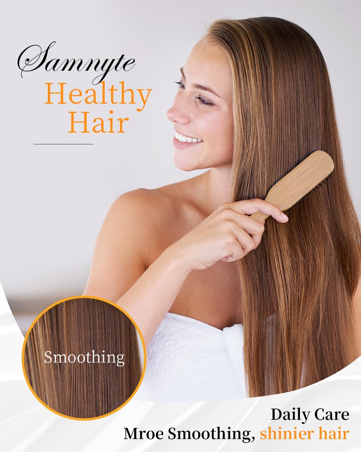 Close-up of Samnyte boar bristles showing texture and gentle smoothing benefit
