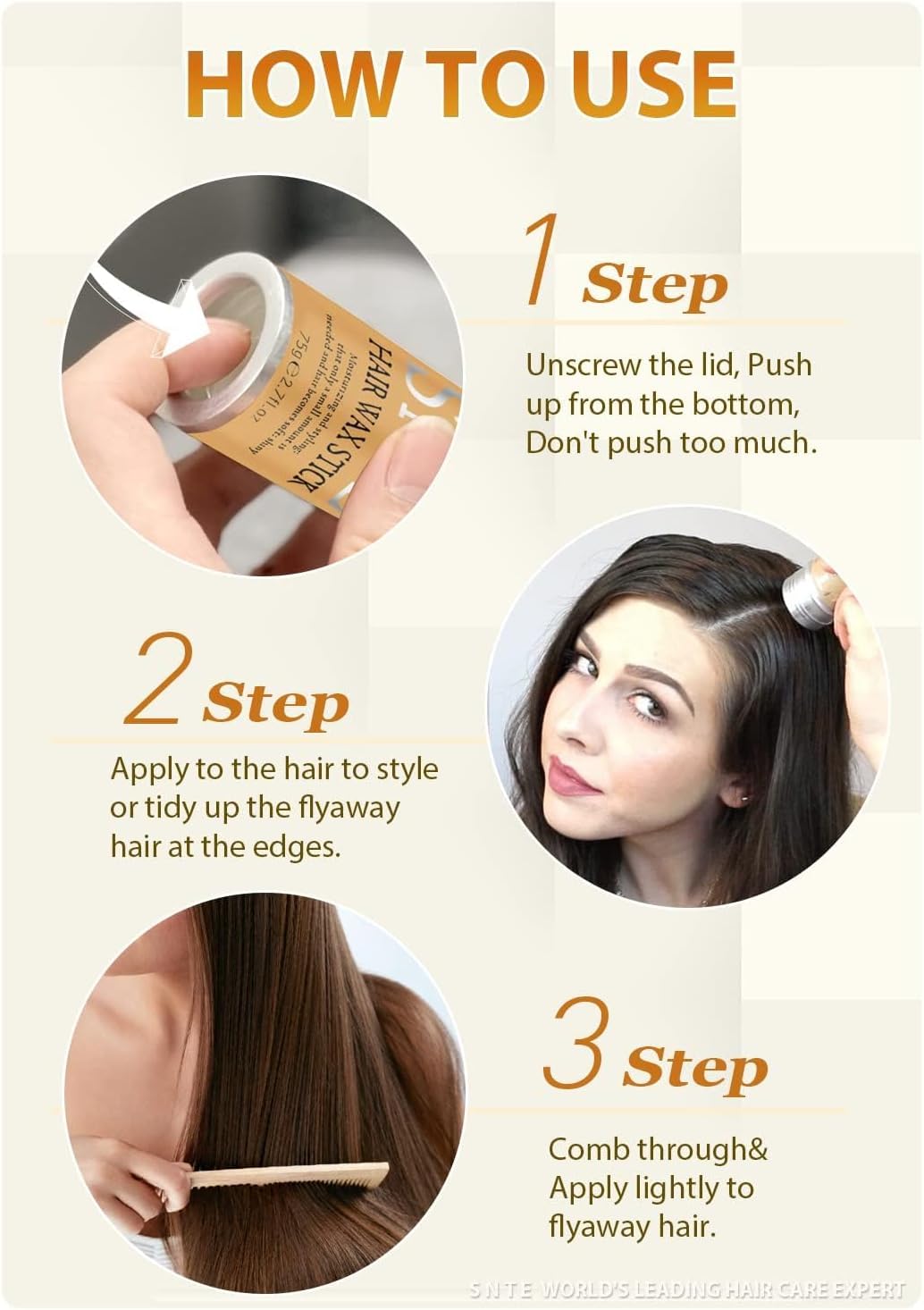 Samnyte in-use demo smoothing flyaways for a polished ponytail