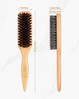 Samnyte brush held in hand to show size and comfortable scale for styling