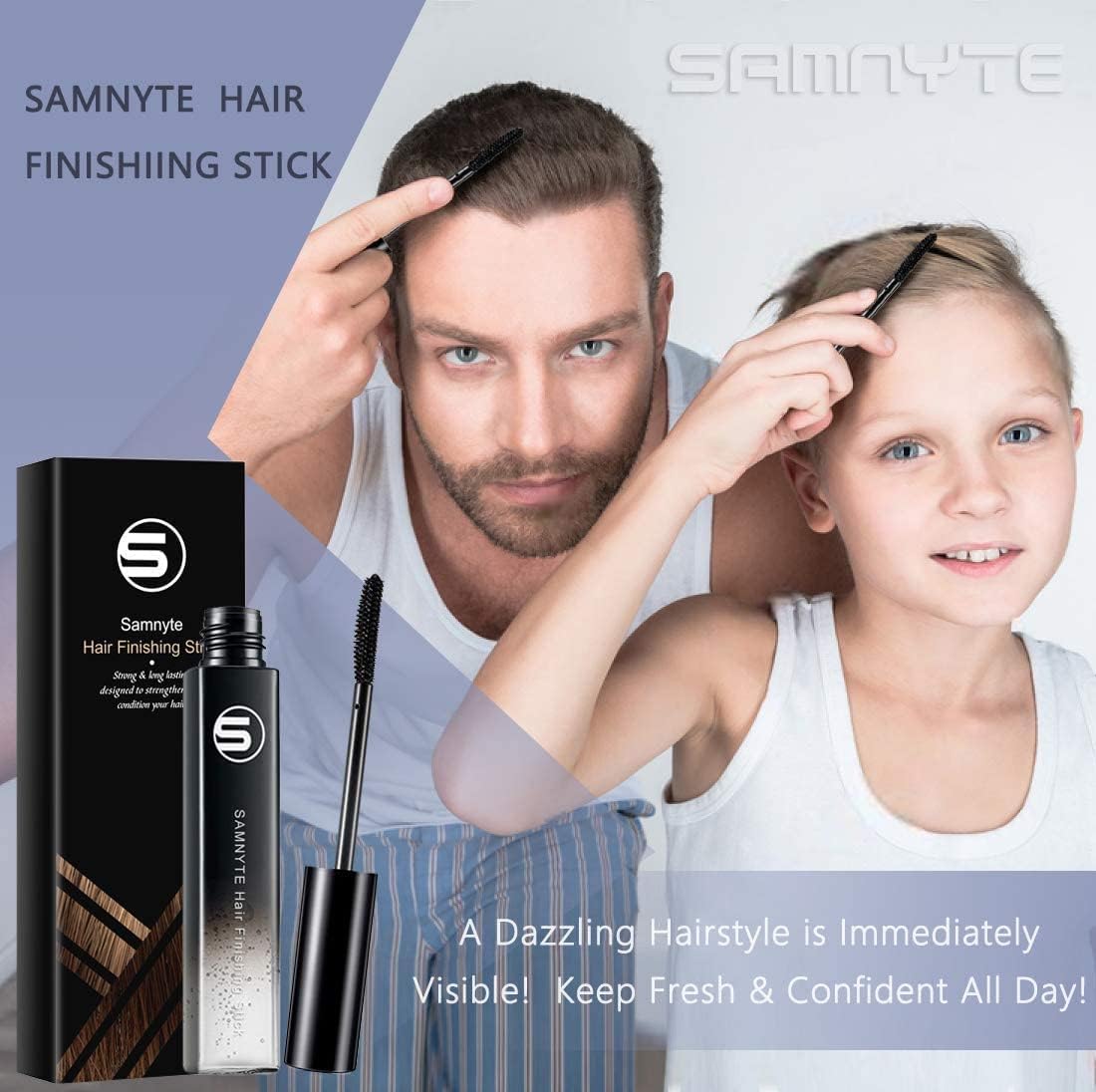 Samnyte formula on brush showing smooth texture for non-greasy hold
