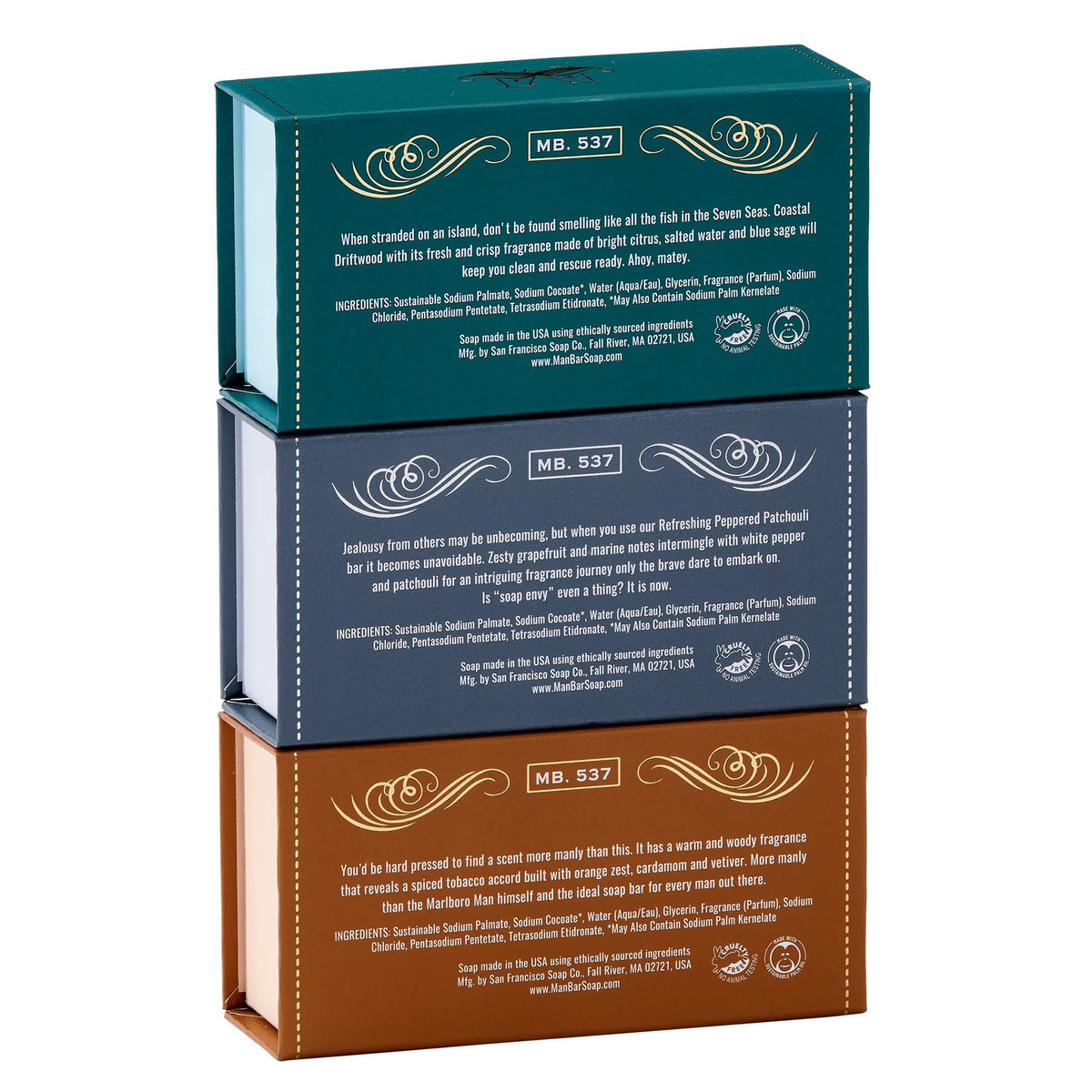 San Francisco Soap Company Coastal Driftwood close-up revealing fine grain and fresh scent