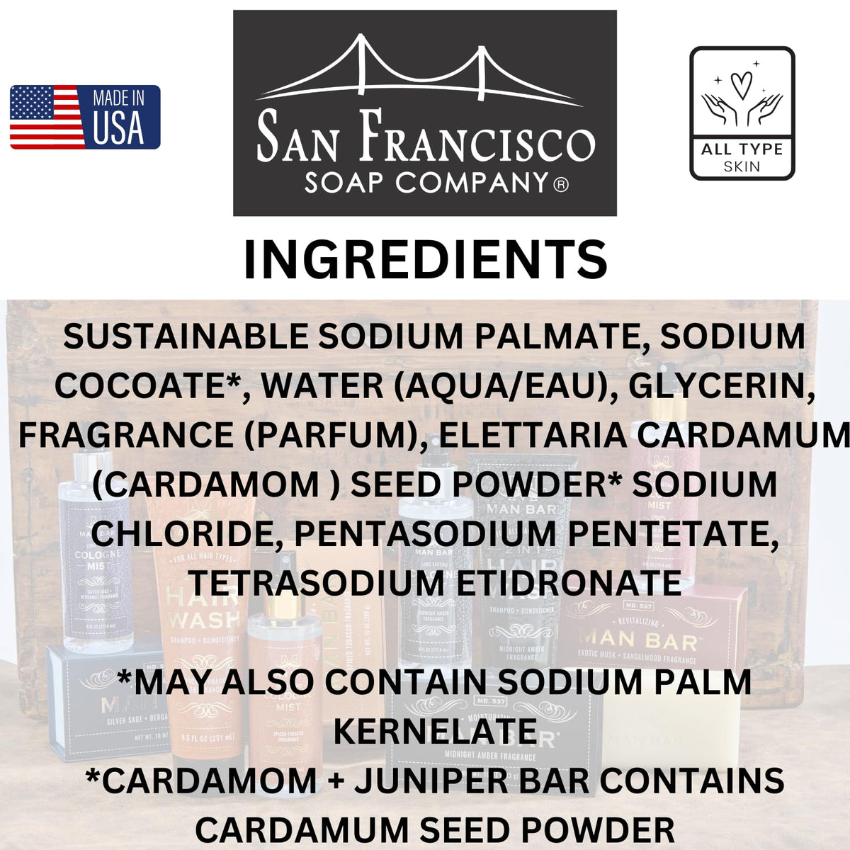 San Francisco Soap Company gift-ready box presentation, perfect gift for men