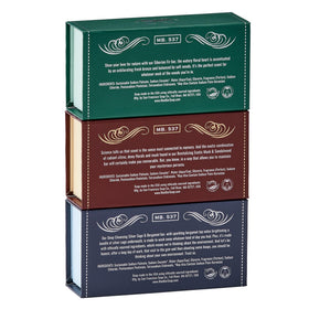 San Francisco Soap Company three Man Bar soaps arranged to show variety and easy selection