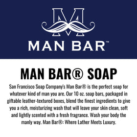 San Francisco Soap Company ingredient label close-up showing chemical-free formulation benefits