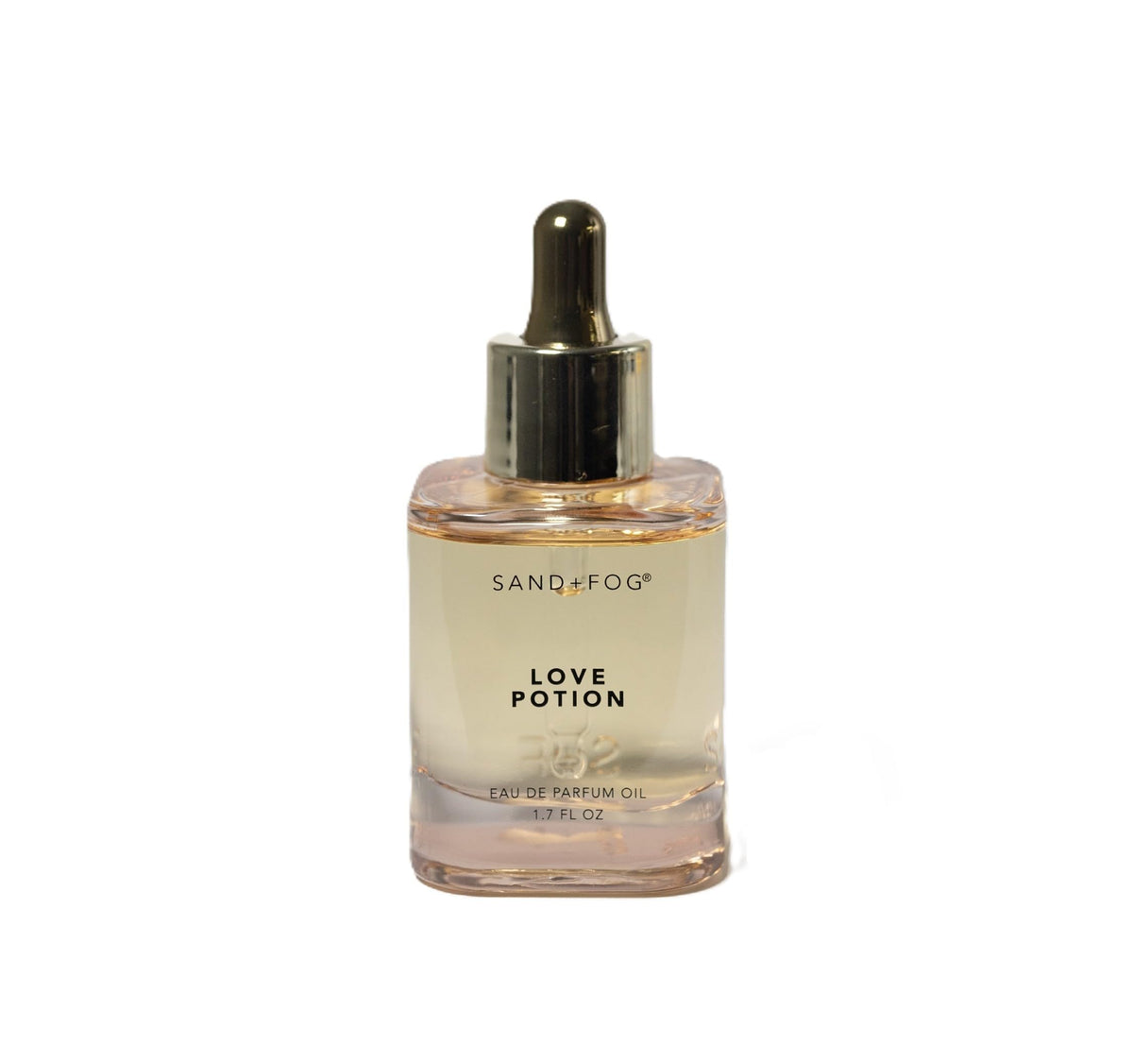 Sand + Fog front bottle showing elegant label and travel-friendly size benefit