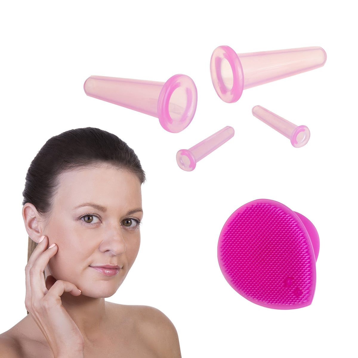 SanDine Silky Skin micro cup applied near eye demonstrating delicate-area contouring