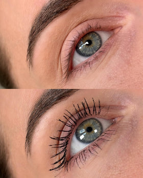 Sandstone Scandinavia mascara brush closeup demonstrating precision bristles for lash separation