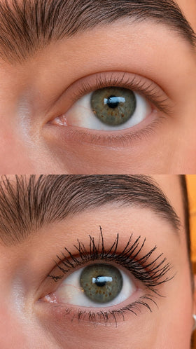 Sandstone Scandinavia mascara wand close-up demonstrating precise lash separation benefit