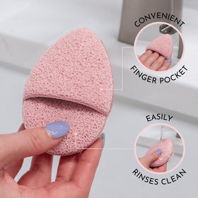 S&T INC. close-up of teardrop shape showing precise reach and gentle exfoliation