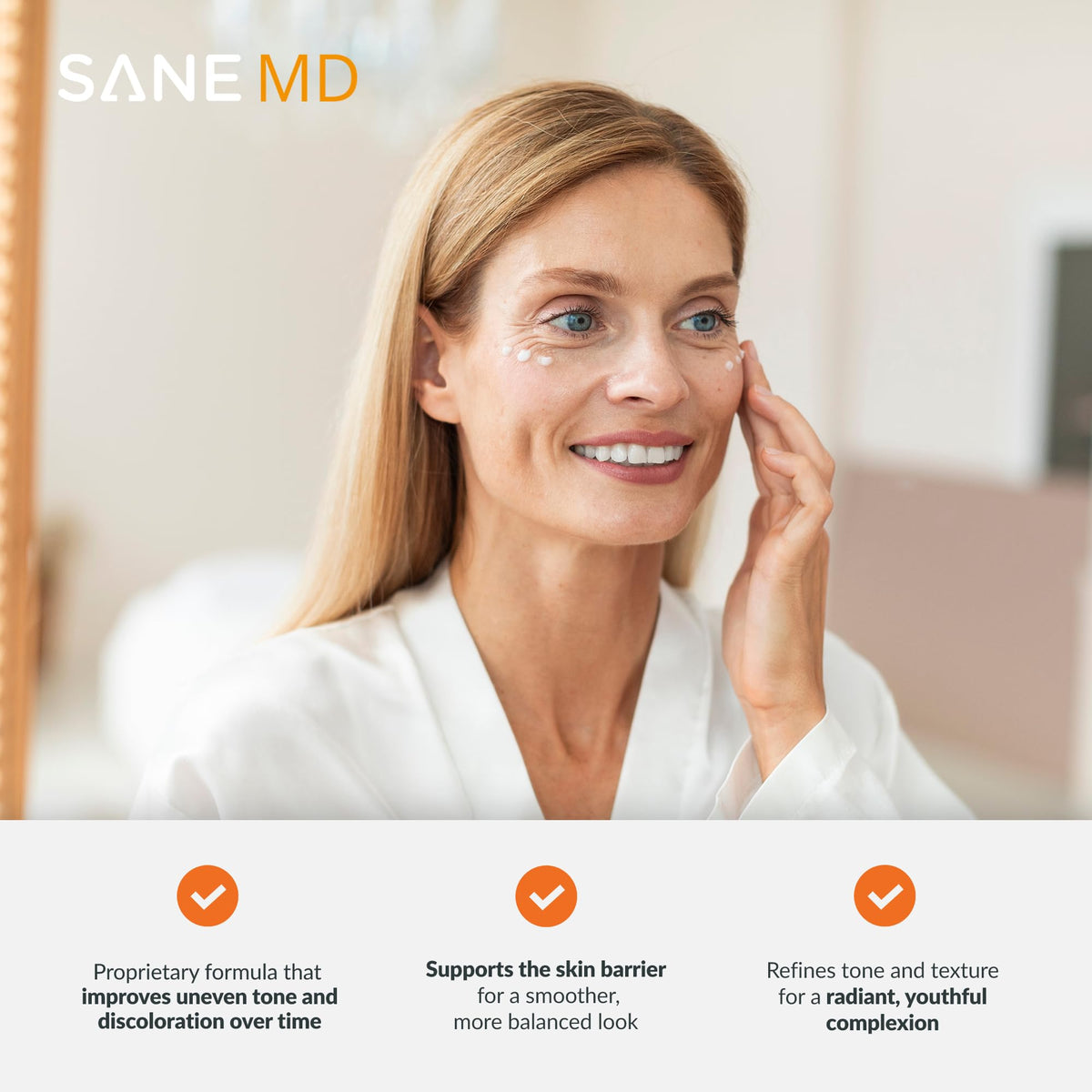 SANE MD PRO60+ ingredient label close-up highlighting key actives for targeted benefits