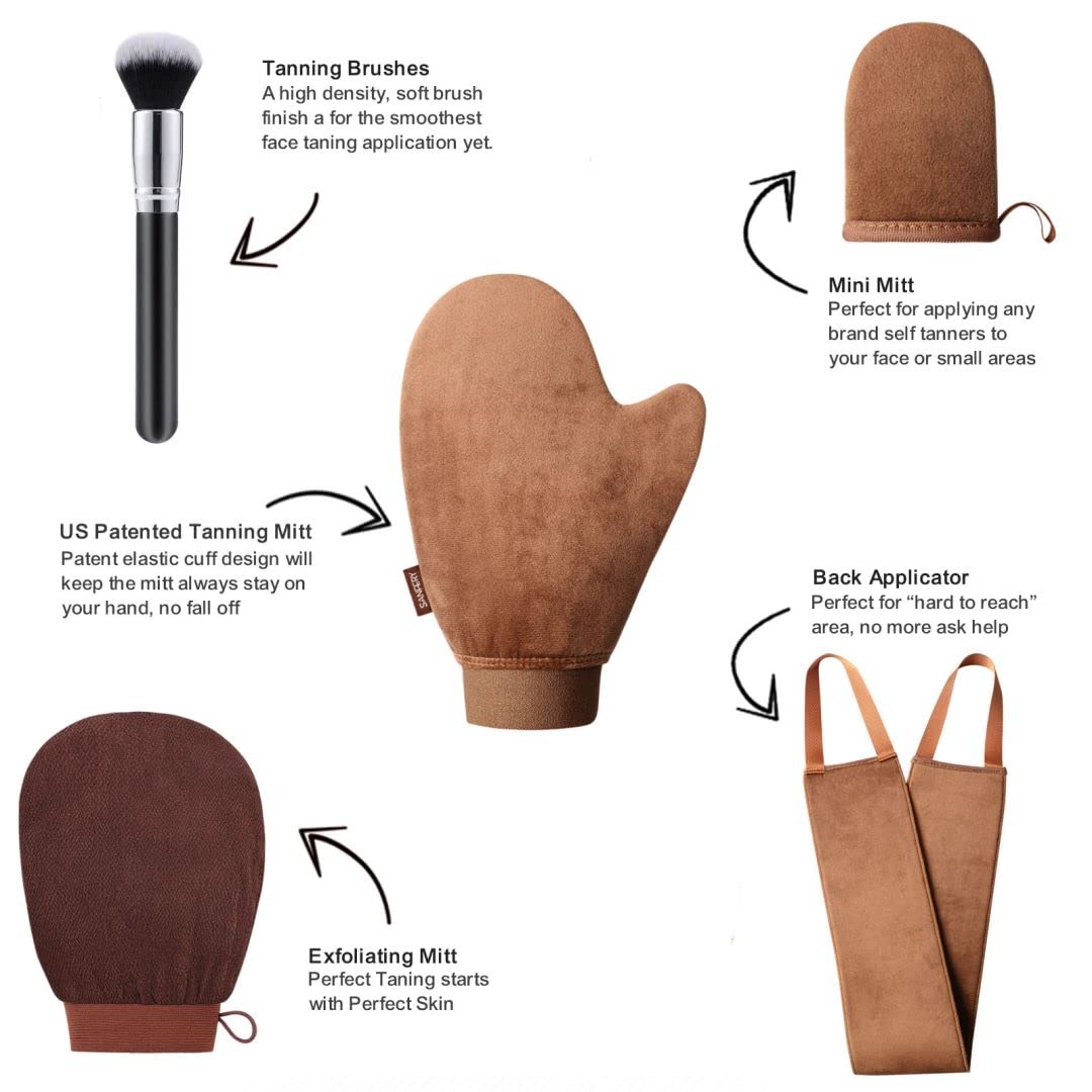 Sanfery double-sided velvet mitt close-up for smooth, streak-free blending
