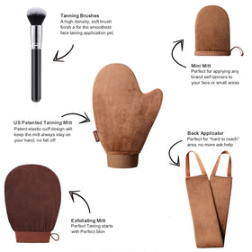 Sanfery double-sided velvet mitt close-up for smooth, streak-free blending