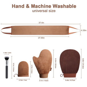 Sanfery mini mitt shown on hand for mess-free detail and nail protection