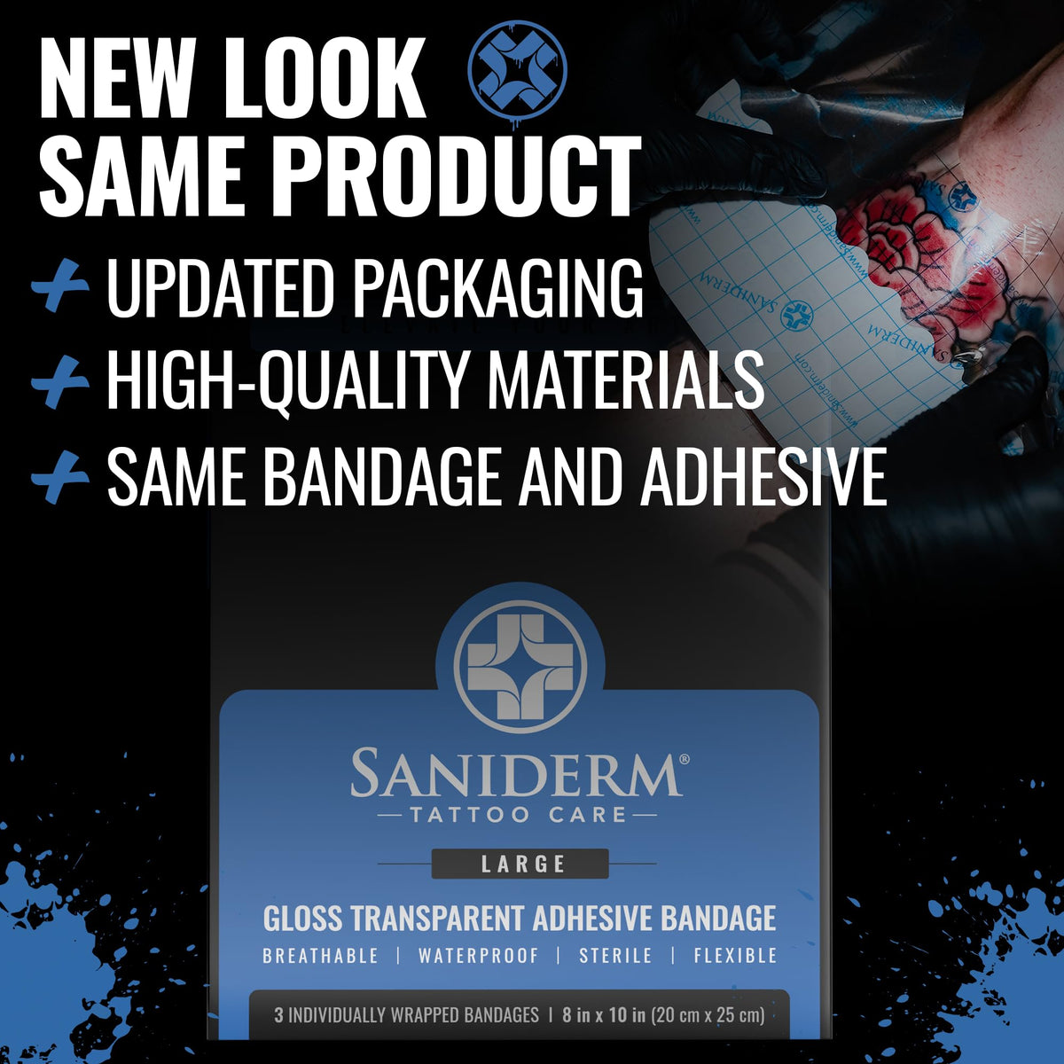 Saniderm close-up of adhesive edge for easy secure fit and comfort