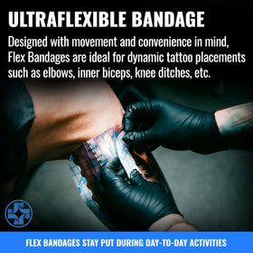 Edge detail of Saniderm Flex adhesive demonstrating secure hold