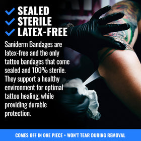 Saniderm Flex on arm during shower showing waterproof protection