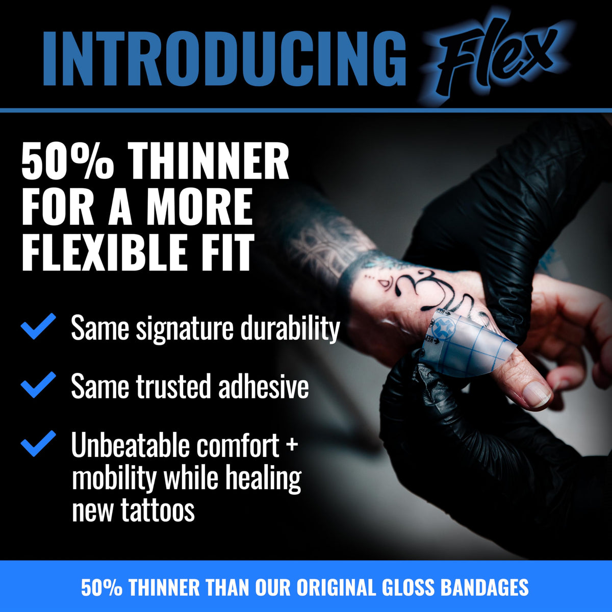 Close-up of Saniderm Flex matte surface showing low glare and comfort