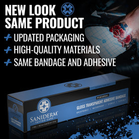 Saniderm roll core and width displayed for easy cutting and customization benefit