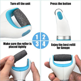 sankaragi roller mounted in an Amope-style device demonstrating easy click-fit benefit