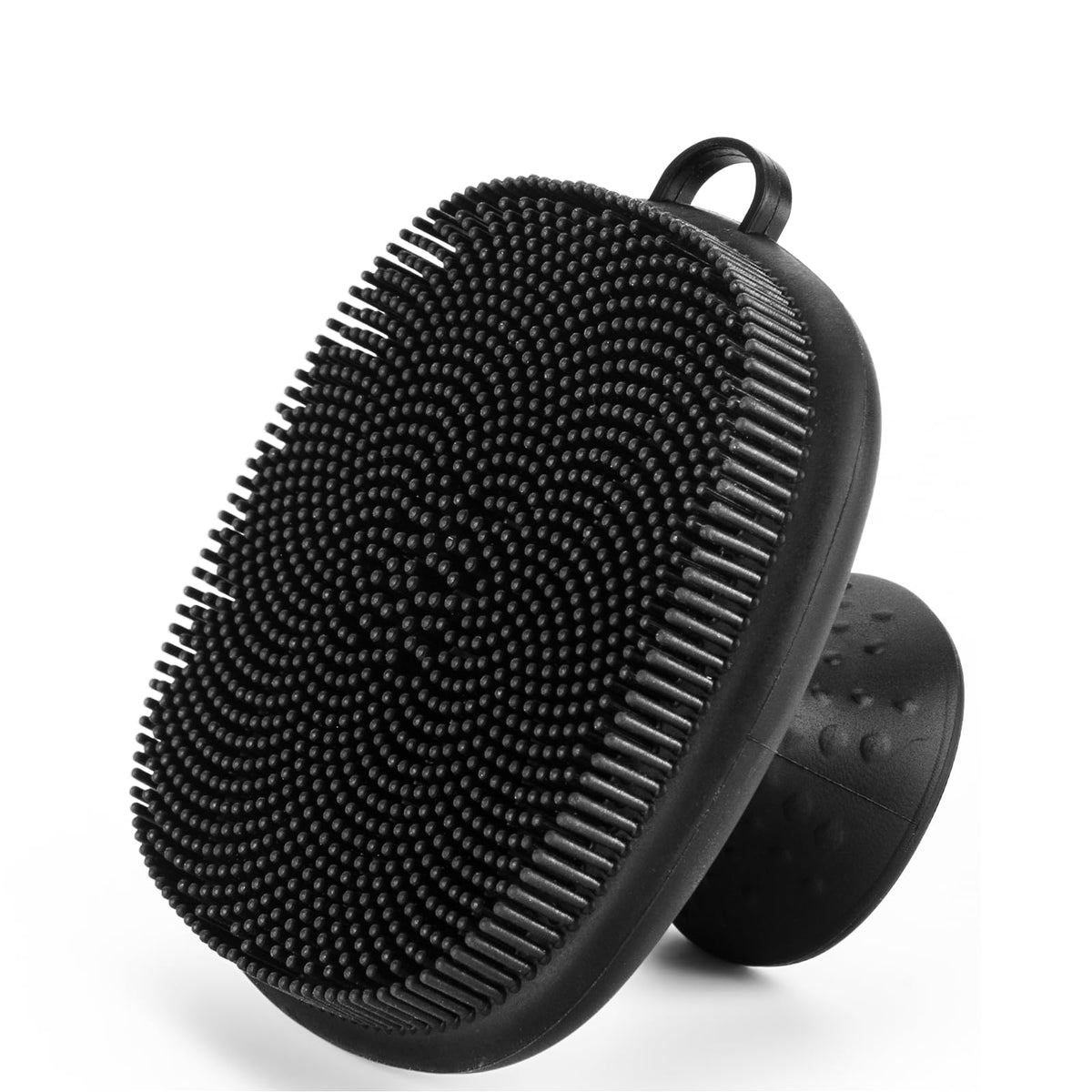 SANLESS front view of silicone face scrubber showing compact design and easy grip