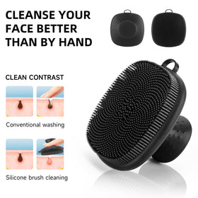 SANLESS in-hand use showing controlled facial massage and deep-cleaning action