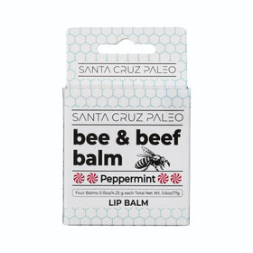 Santa Cruz Paleo front packaging showing four peppermint lip balms and product name