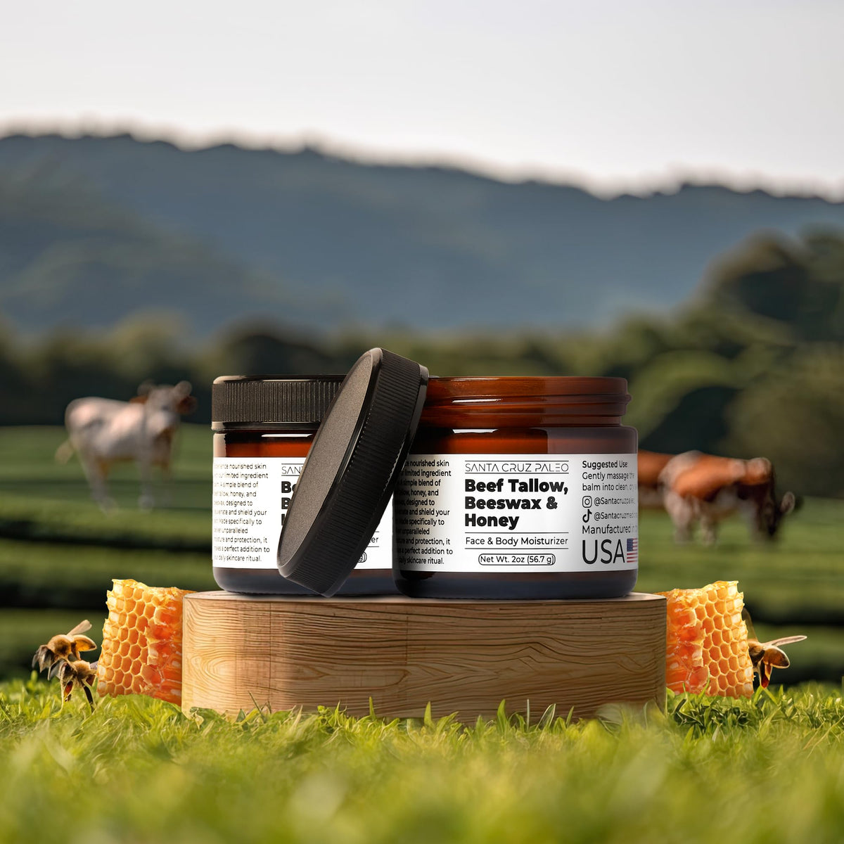 Santa Cruz Paleo open balm texture close-up showing smooth balm for easy absorption