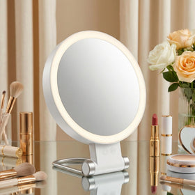 SANYCASA warm light mode lit, soft flattering illumination benefit