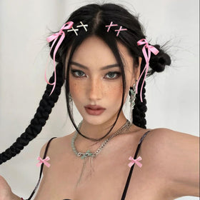 SAOROPEB bows clipped in hair demonstrating quick styling and charm