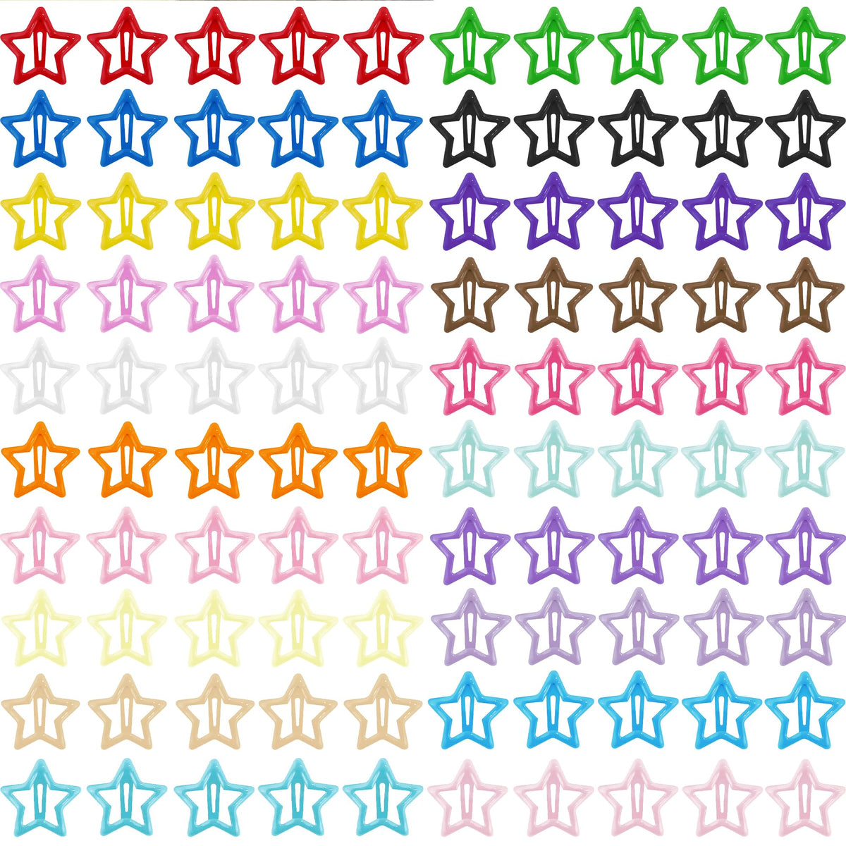 SAOROPEB front pack of 100 star clips showing colorful assortment and convenience