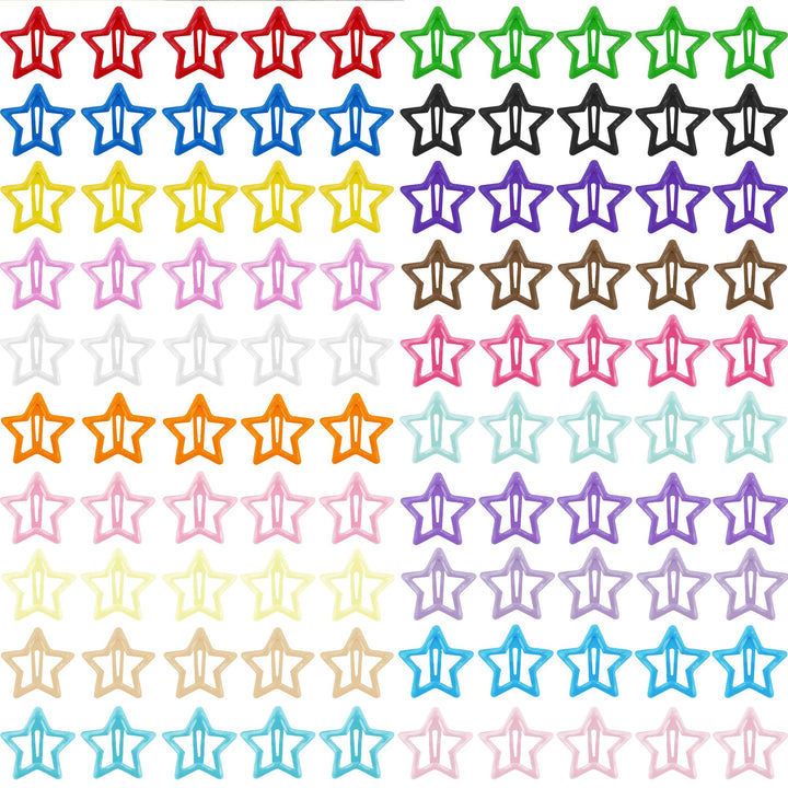 SAOROPEB front pack of 100 star clips showing colorful assortment and convenience