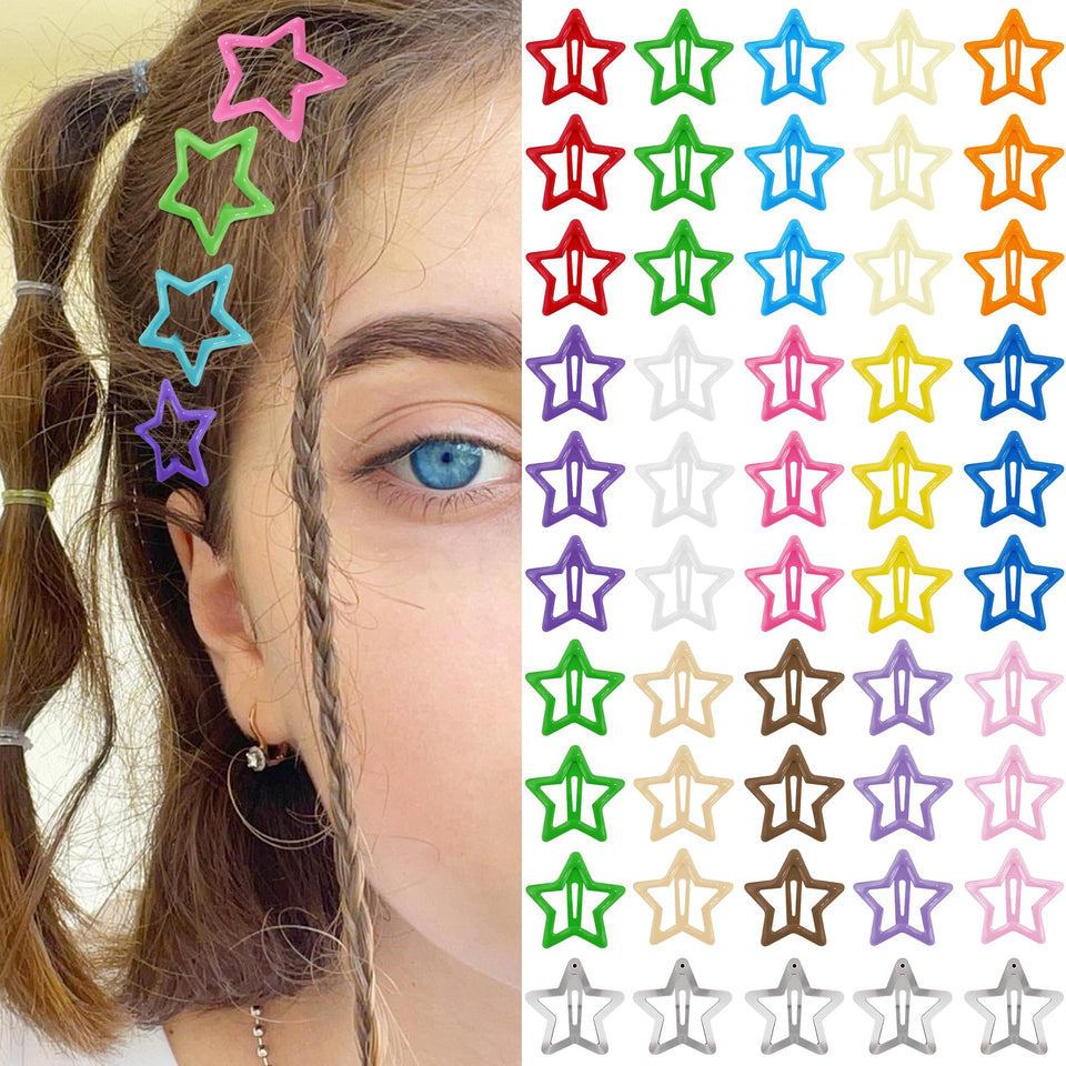 SAOROPEB front pack showing 50 colorful star clips and variety