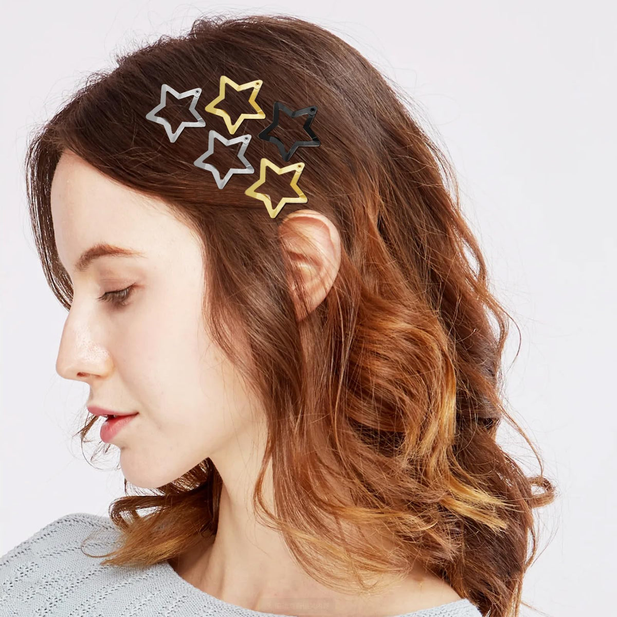 SAOROPEB spread of black gold silver clips for mix-and-match styling