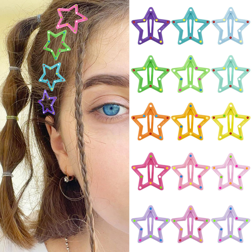 SAOROPEB front packaging showing 15 colorful star clips, easy selection benefit