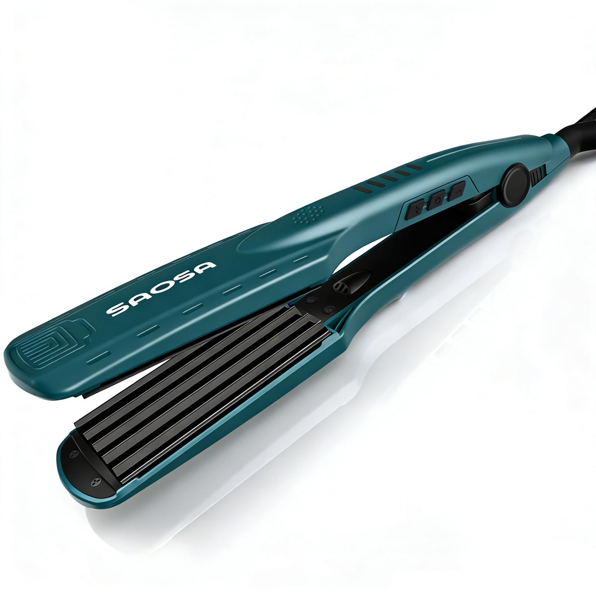 SAOSA crimper front view showing compact body and ceramic plates for salon volume