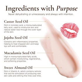 Sara Happ applied on lips demonstrating natural sheen and soft shimmer