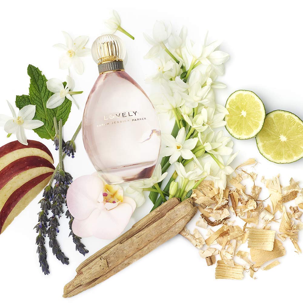 Sarah Jessica Parker Lovely mist sprayed on wrist, demonstrates longevity and wearable scent benefit