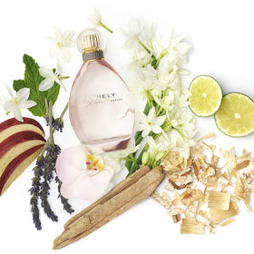 Sarah Jessica Parker Lovely mist sprayed on wrist, demonstrates longevity and wearable scent benefit
