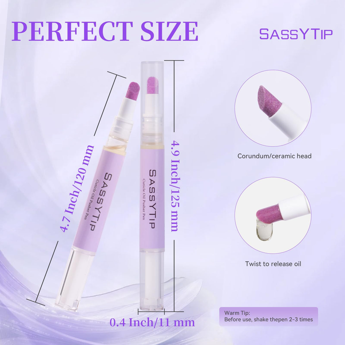 SASSYTIP manicured nails after use showing brighter nail surface