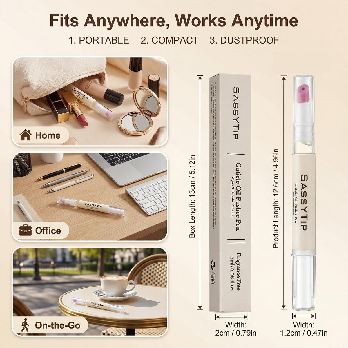 SASSYTIP on a work desk during break showing easy midday manicure maintenance